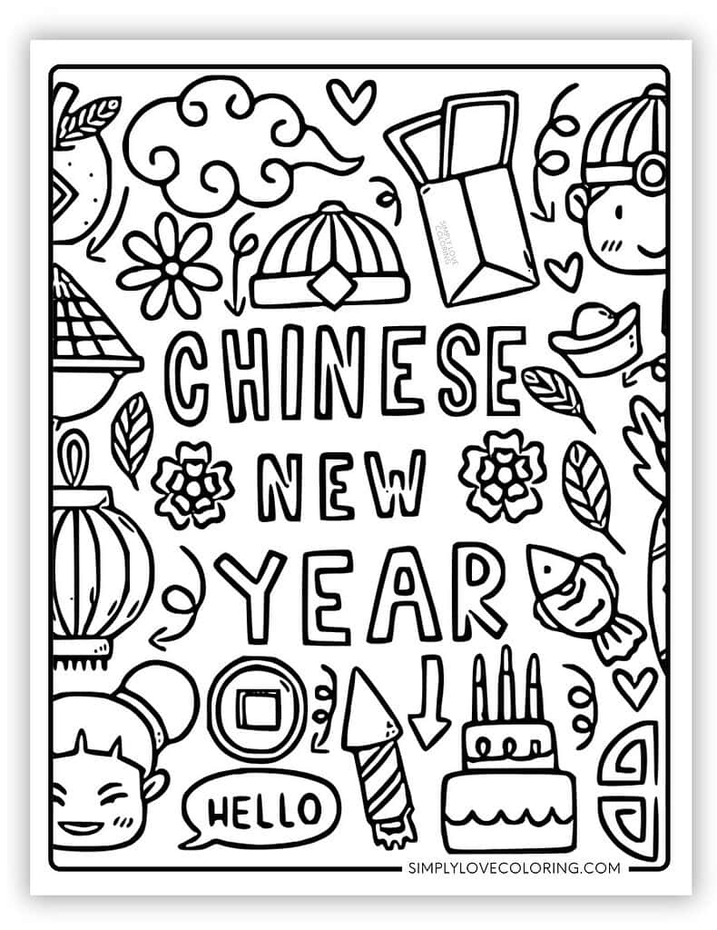 chinese new year coloring pages (free pdf printables) - simply